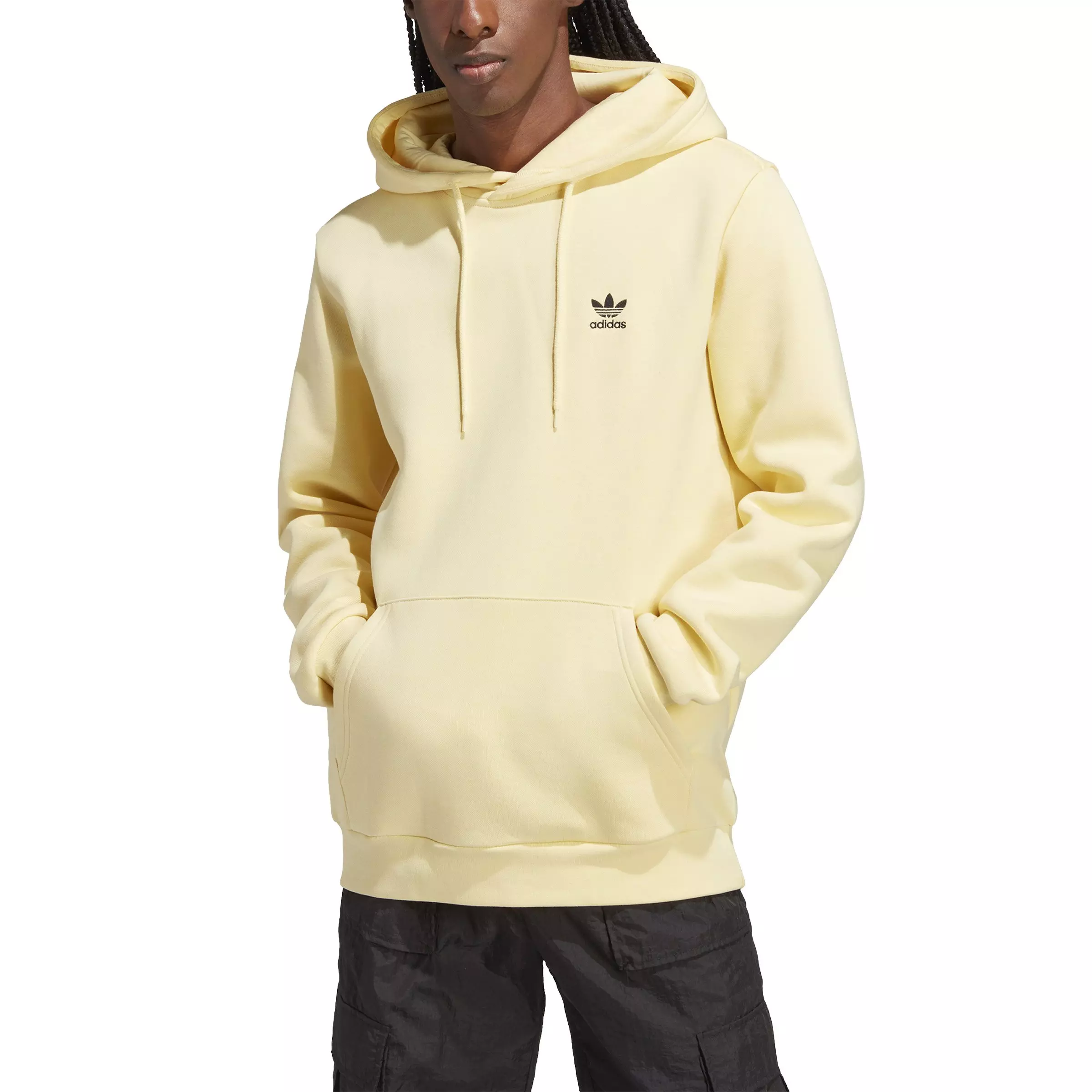 adidas Men s Originals Trefoil Essentials Hoodie Yellow Hibbett